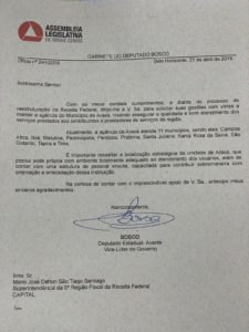 Deputado Bosco luta pela manutenção da Receita Federal em Araxá